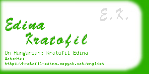 edina kratofil business card